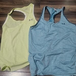 Under Armour Women's Tank Tops - Yellow and Blue